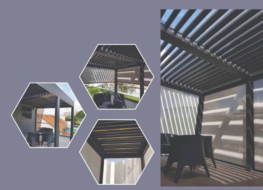 Sunshade louvers and pergola design catalog panel